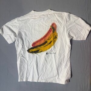 Uniqlo UT Andy Warhol Banana Graphic Art T-Shirt Quote White Large